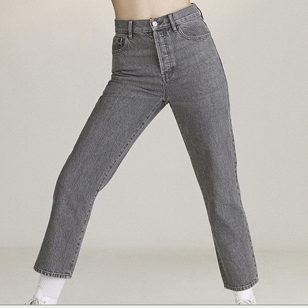 Pacsun Eco Gray High Waisted Straight Leg Jeans